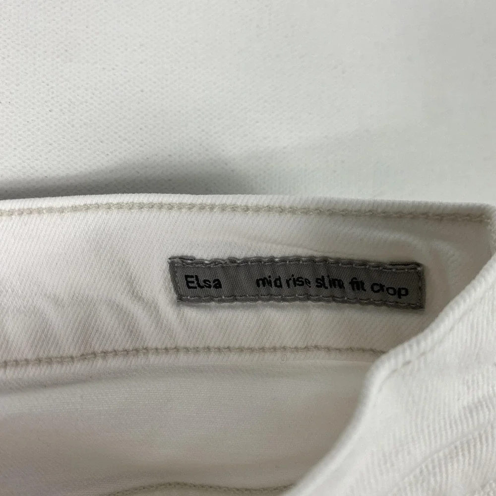 Citizens Of Humanity Elsa Jeans Womens 24 White Mid Rise Slim‎ Crop Ankle Denim